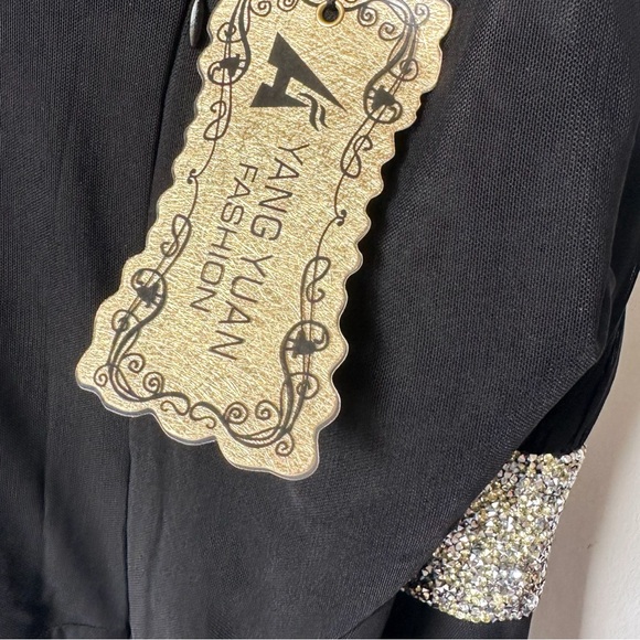 Womens Encrusted Tulle Long Scoop Neck Evening Wedding Gowns Prom Dresses - Picture 3 of 4